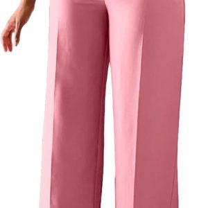 Women Wide Leg Dress Pants High Waisted Straight Leg Slacks Business Office Work Pants Trousers