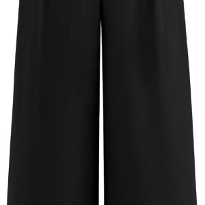 Women Wide Leg Dress Pants High Waisted Button Pleated Business Casual Trousers Office Work Palazzo Pants