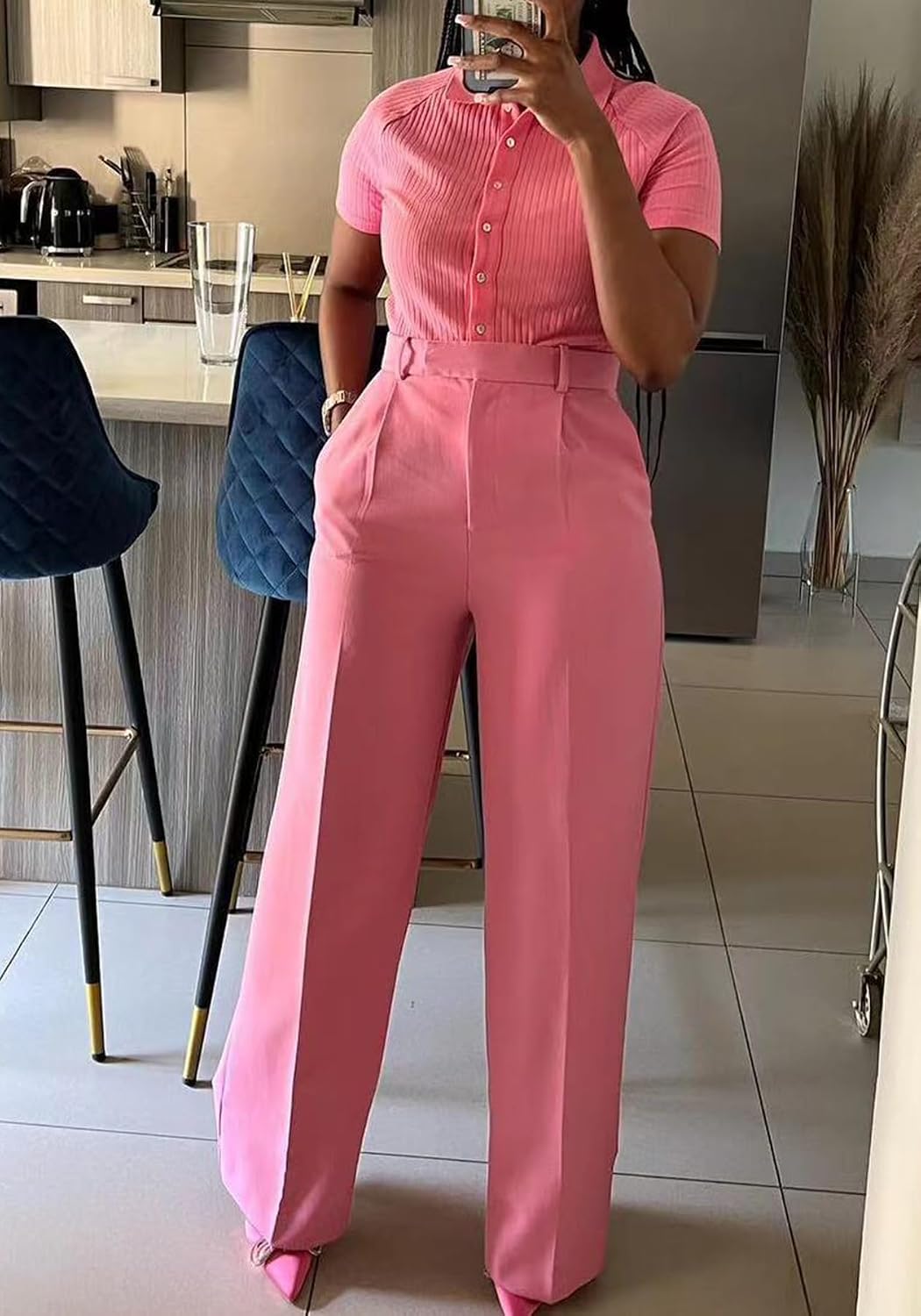 Women Wide Leg Dress Pants High Waisted Straight Leg Slacks Business Office Work Pants Trousers